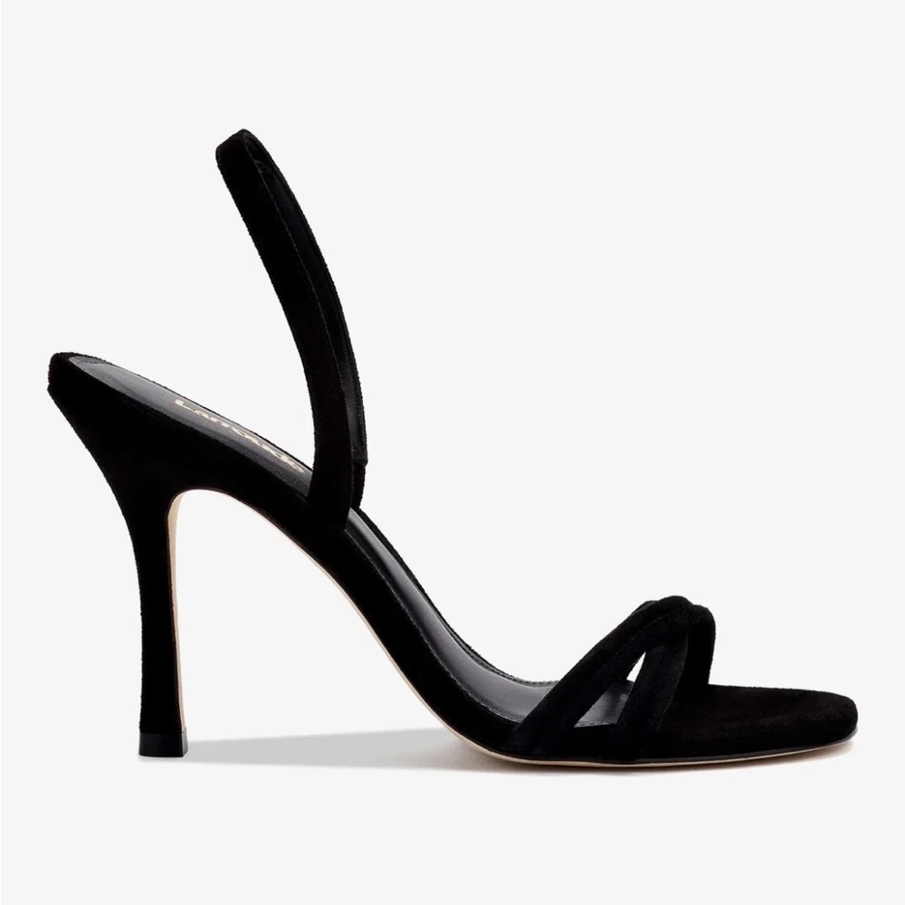 Larroude Black Heeled Sandals